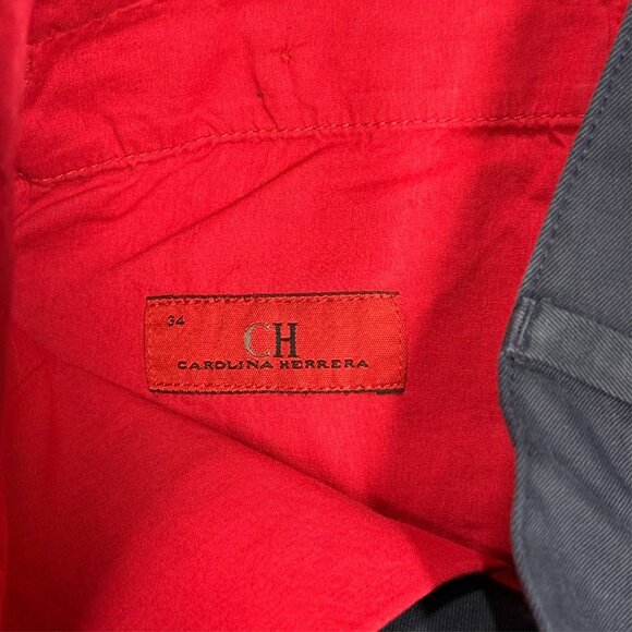 Carolina Herrera Navy Blue Chinos Mens Cotton Twill Pants 34x31 - Picture 5 of 9